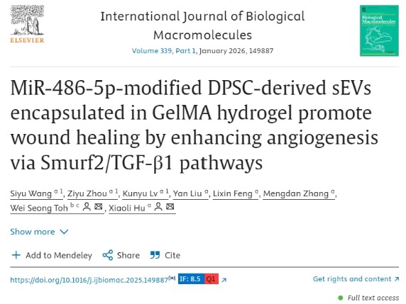 给伤口一个“愈合加速包”！干细胞外泌体+智能水凝胶，9天修复超九成